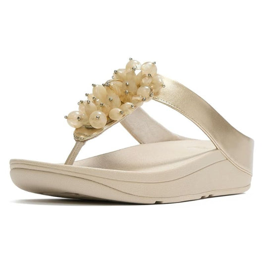 andalias esclava FitFlop con perlas para mujer, elegancia clásica y comodidad
