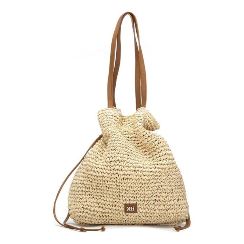 BOLSO MUJER XTI RAFIA TAUPE