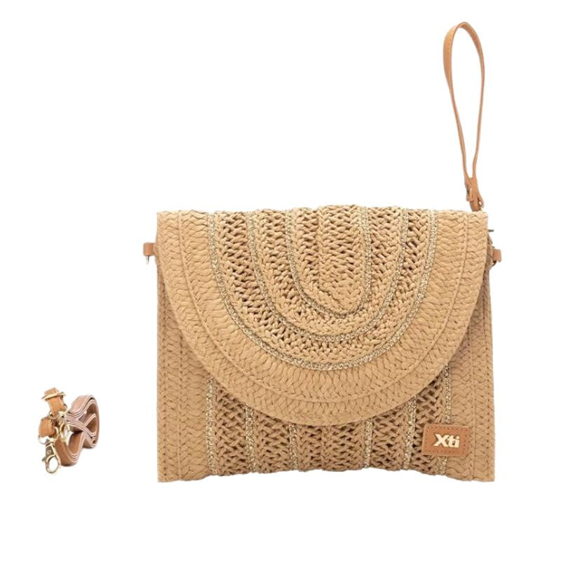 BOLSO MUJER XTI RAFIA CAMEL