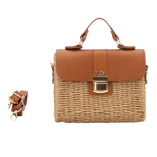 BOLSO MUJER XTI RAFIA CAMEL