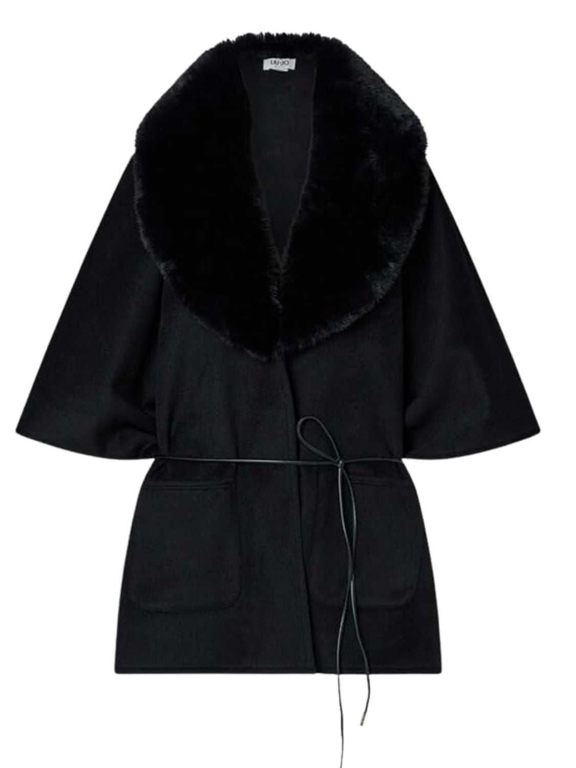 CAPA DE MUJER LIUJO COLLO FAKEFUR - NERO