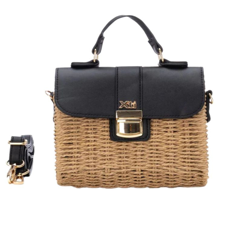BOLSO MUJER XTI RAFIA NEGRO