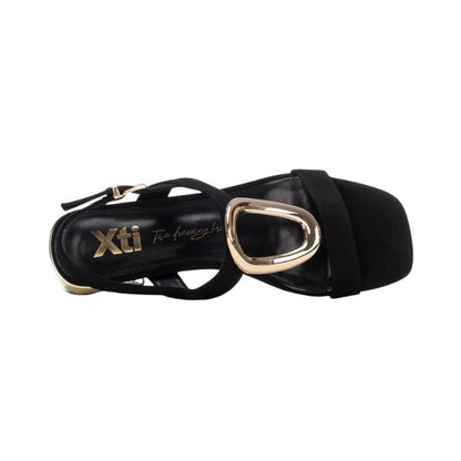 SANDALIAS DE ANTE XTI CON APLIQUE DORADO PARA MUJER